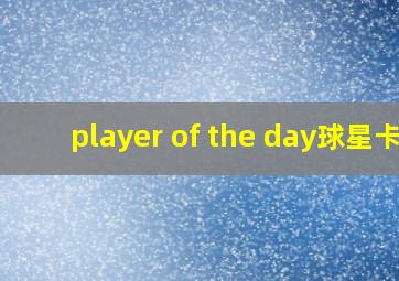 player of the day球星卡